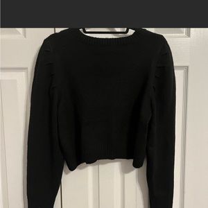 Woman’s wild fable black knit long sleeve crop top NWT size XL